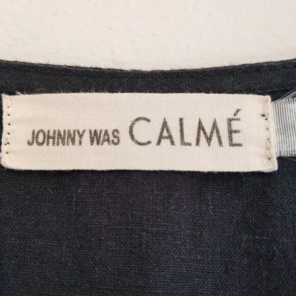 Johnny Was Black V-Neck Mini Dress - Picture 4 of 6